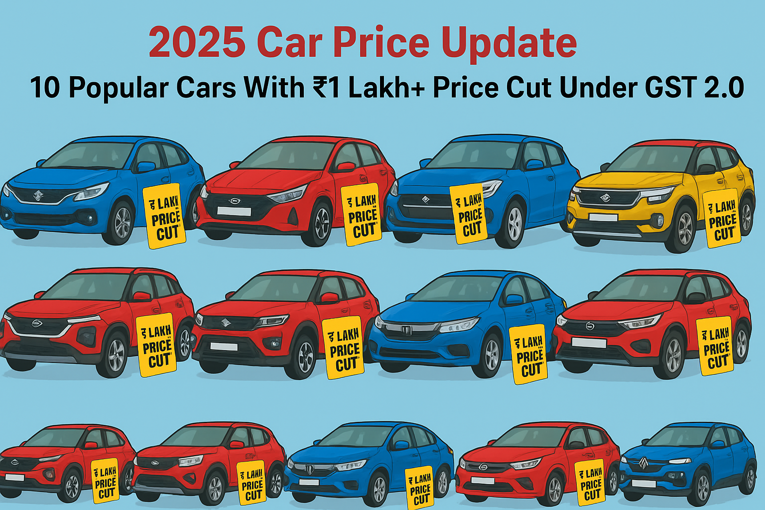 2025 Car Price Update |10 Popular Cars With ₹1 Lakh+ Price Cut Under GST 2.0