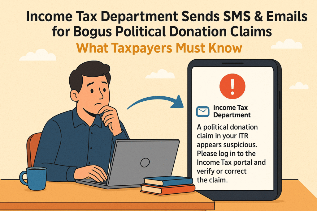 Income Tax Department Sends SMS & Emails for Bogus Political Donation Claims 2025: What Taxpayers Must Know Simplified