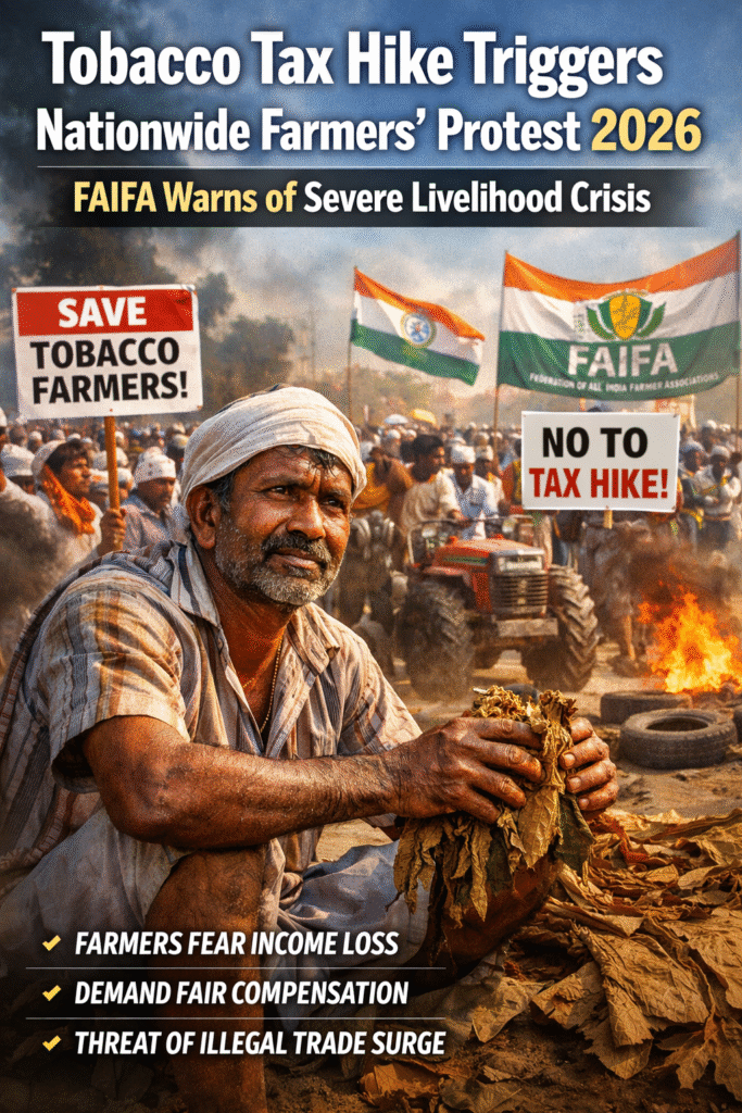 Tobacco Tax Hike Triggers Nationwide Farmers’ Protest 2026: FAIFA Warns of Severe Livelihood Crisis